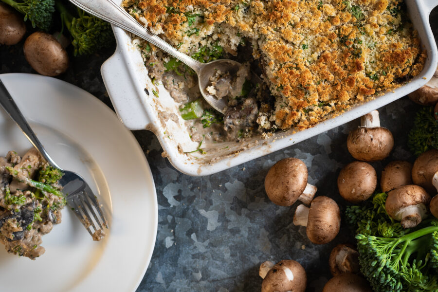 Mushroom & Broccoli Gratin