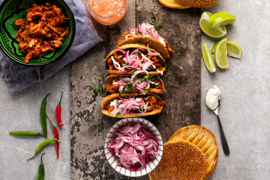 Tinga Burger Tacos