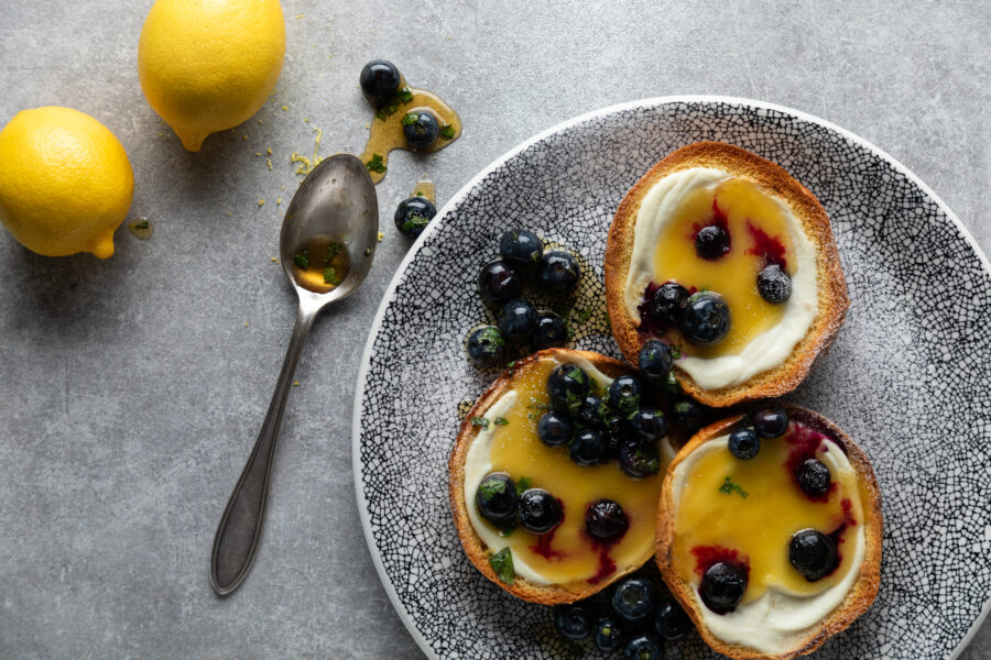 Lemon Curd Blueberry Brioche